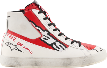 Alpinestars Stated Flair Shoes White/Bright Red US 12 – Urban Motorcycle Footwear with Advanced Protection and Comfort