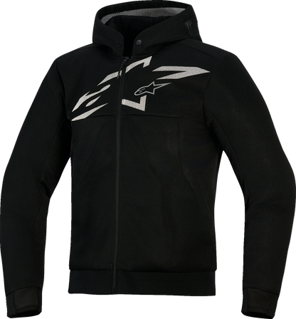 Alpinestars Chrome Super Airflow Hoodie - Black, Dark Gray & White - Large (Part #4200226-102-L)