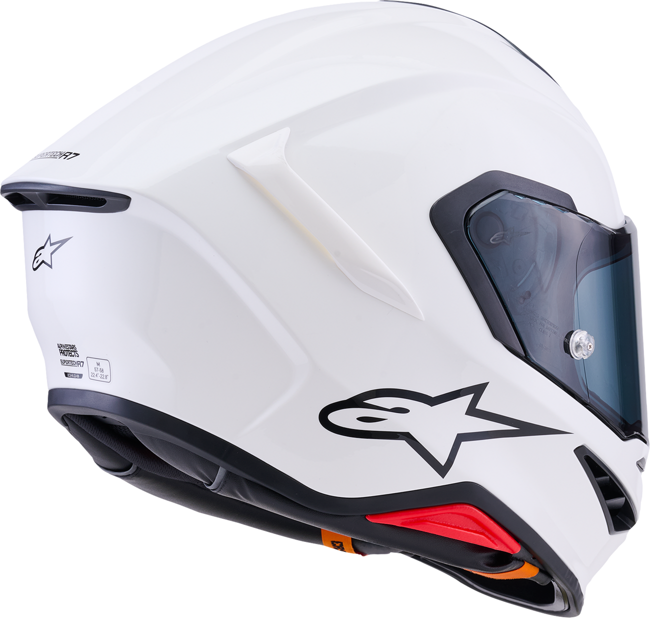 Alpinestars Supertech R7 Helmet - 22.06, Solid Gloss White, XS (Part No. 8202126-2180-XS)
