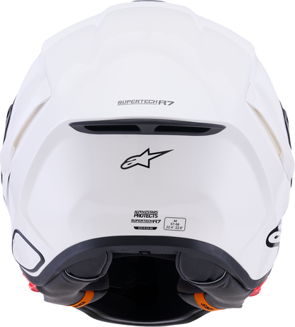Alpinestars Supertech R7 Helmet - 22.06, Solid Gloss White, XS (Part No. 8202126-2180-XS)