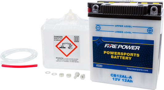 FIRE POWER CB12AL-A Heavy Duty 12V Motorcycle Battery with Acid Pack for BMW and Aprilia Models