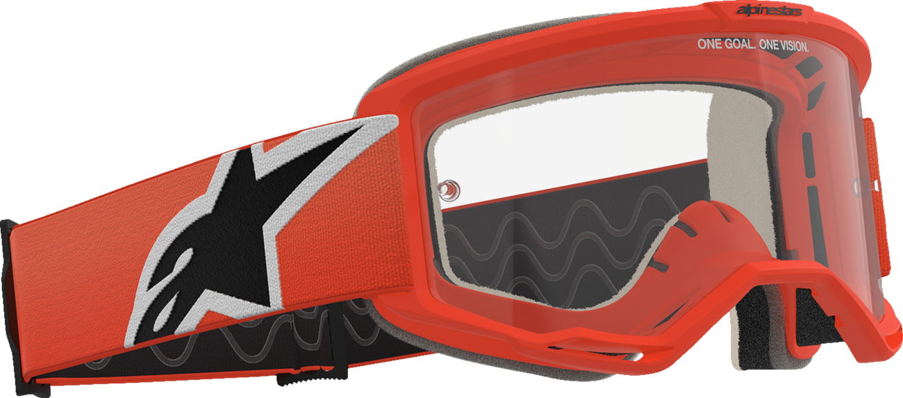 Alpinestars GOGGLES Vision 5 Goggle - Orange Frame with Clear Lens, Part 5101725-430