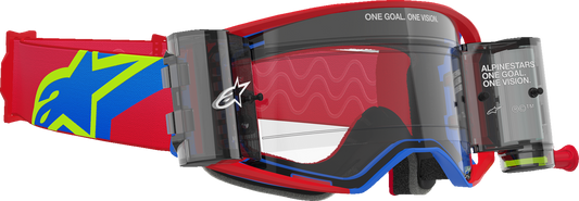Alpinestars GOGGLES Supertech Roll-Off Goggle - Corp Red/Blue with Clear Lens (Part 5100425-3122)