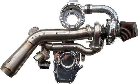 TRASK Tornado Turbo Kit Stage 2 for Gen 1 M8 with Polished Finish – Part Number TM-7610-PO