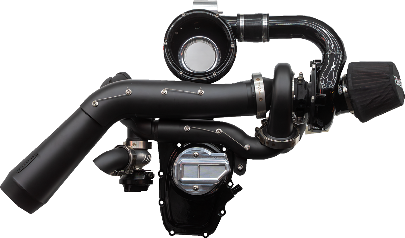 TRASK Tornado Turbo Kit Stage 2 for Gen 2 M8 Engines - Black with Aluminum Finish, Part Number TM-7620-BK