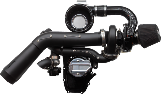 TRASK Tornado Turbo Kit Stage 2 for Gen 2 M8 Engines - Black with Aluminum Finish, Part Number TM-7620-BK