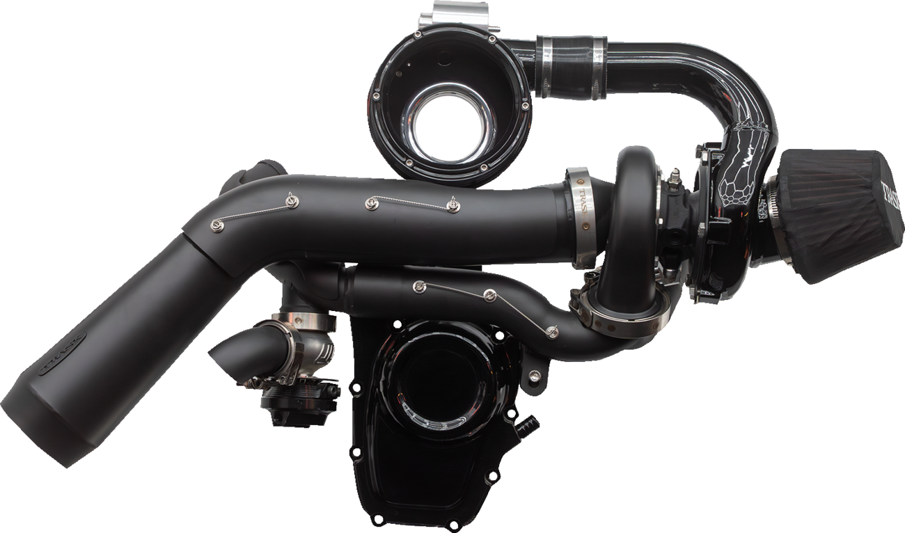 TRASK Tornado Turbo Kit Stage 2 for Gen 1 M8 Engines - Black with Black Aluminum, Part Number TM-7610-BK