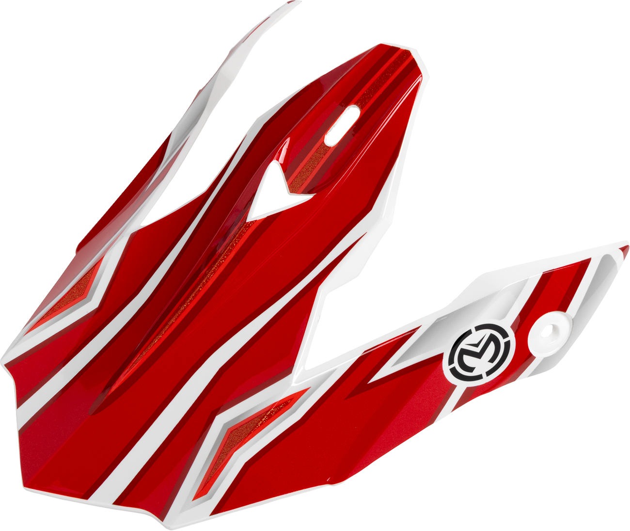 MOOSE OFFROAD MR3 Peak - F.A.F. Replacement Visor in Black, White, and Red - Part 0132-2003