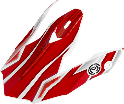 MOOSE OFFROAD MR3 Peak - F.A.F. Replacement Visor in Black, White, and Red - Part 0132-2003