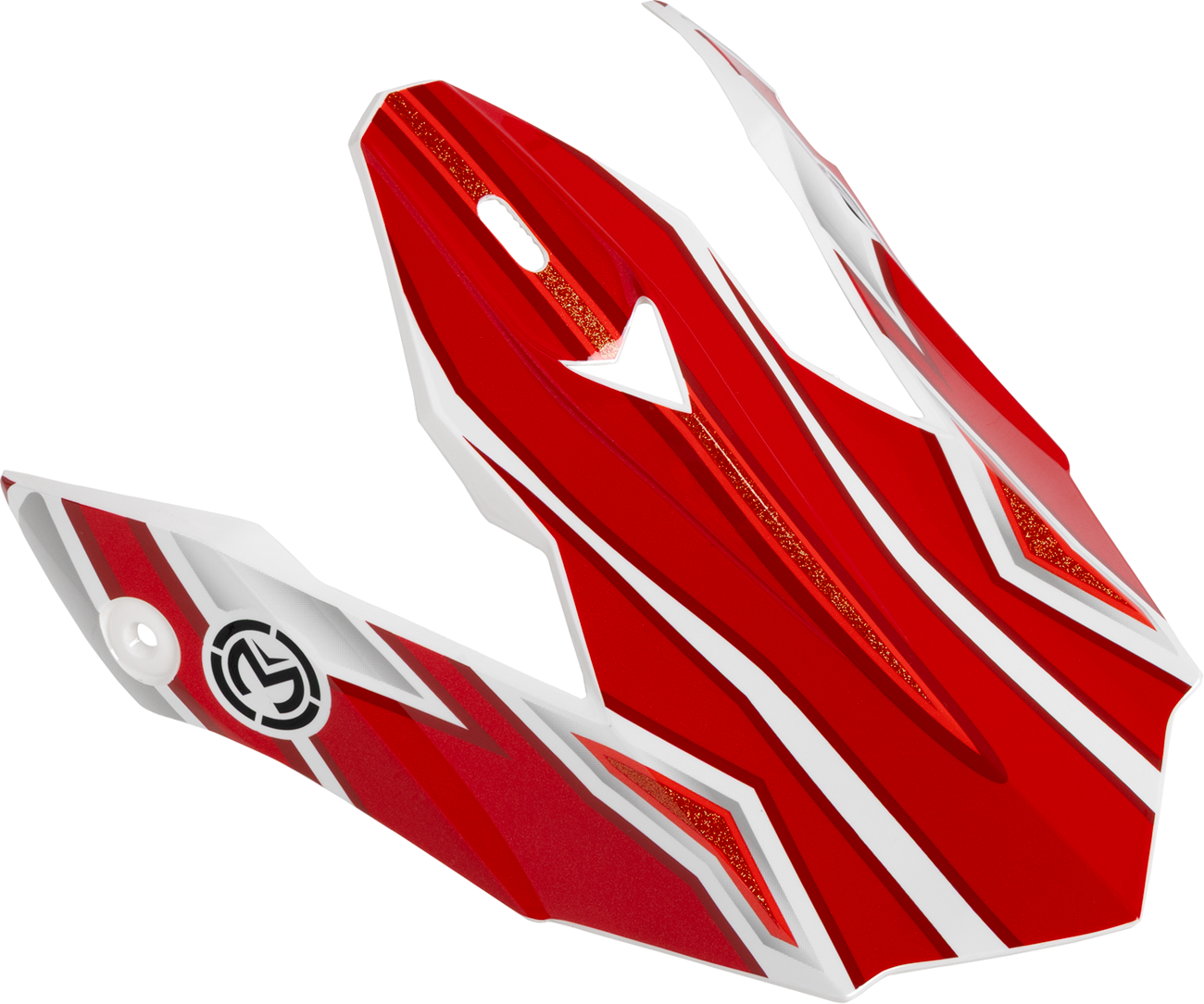 MOOSE OFFROAD MR3 Peak - F.A.F. Replacement Visor in Black, White, and Red - Part 0132-2003