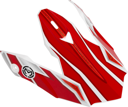MOOSE OFFROAD MR3 Peak - F.A.F. Replacement Visor in Black, White, and Red - Part 0132-2003