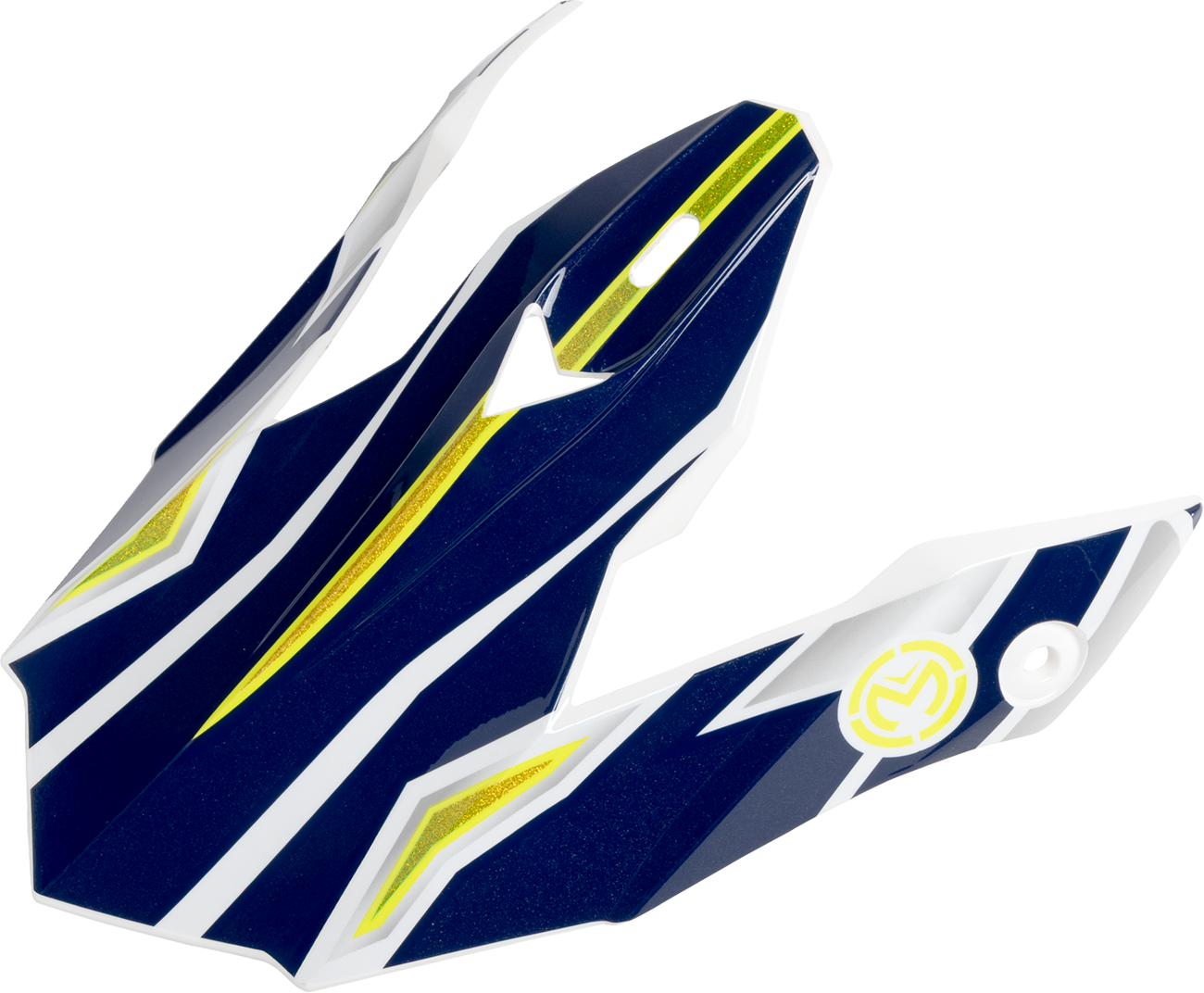 MOOSE OFFROAD MR3 Peak F.A.F. Helmet Visor - Navy, White, and Green Part 0132-2004