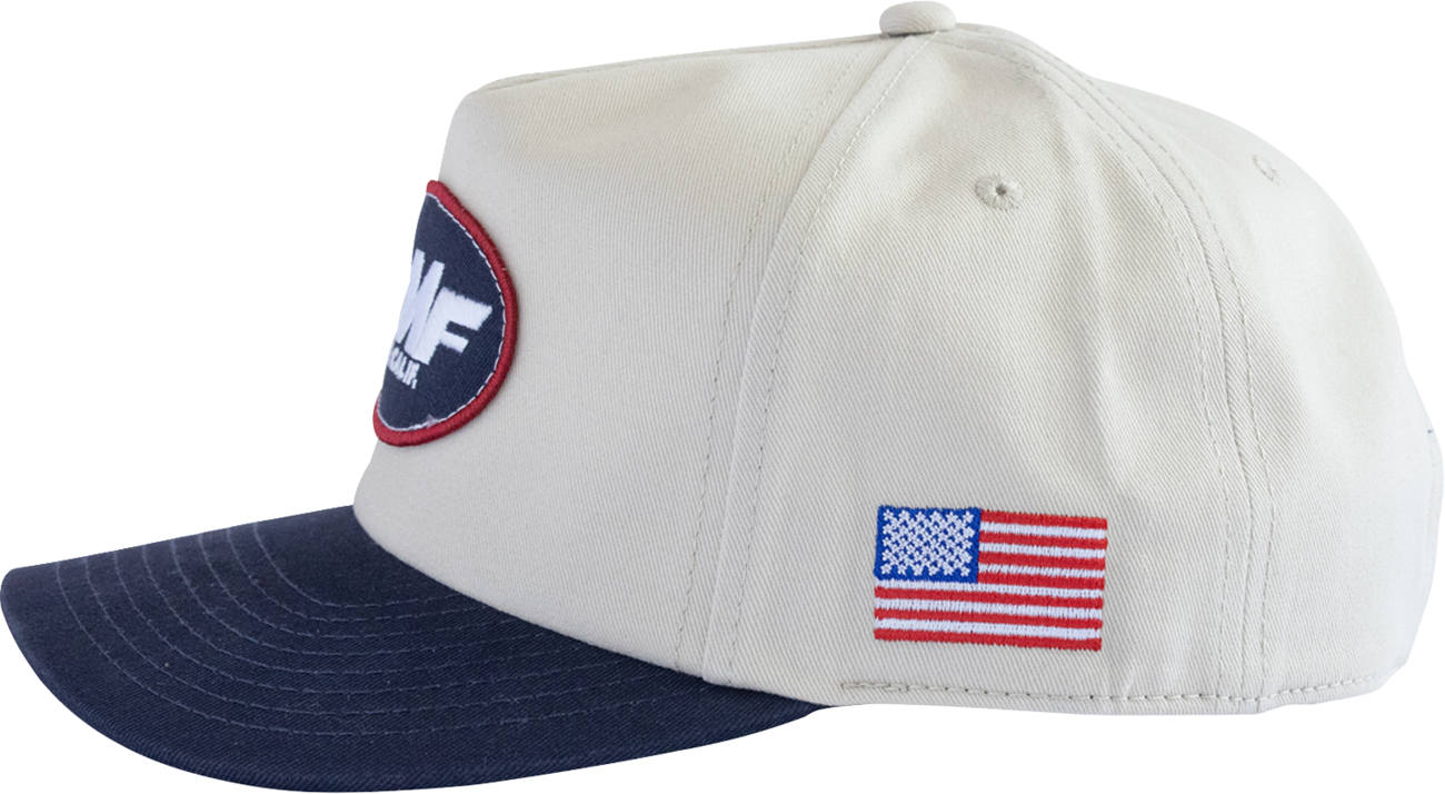 FMF Machinist Hat - Stone SU26196902STNOS with 5-Panel Twill Snapback and Custom Embroidery