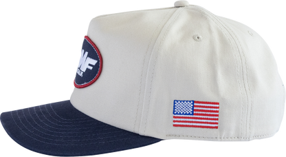 FMF Machinist Hat - Stone SU26196902STNOS with 5-Panel Twill Snapback and Custom Embroidery