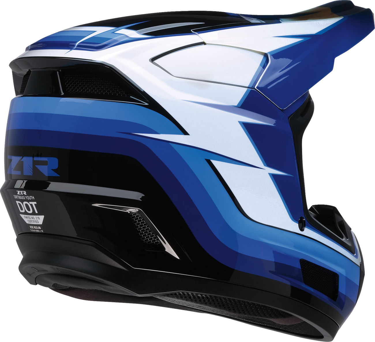 Z1R Youth Dirt Maxx Vortex Helmet in Blue/White, Medium (Part Number 0111-1879)
