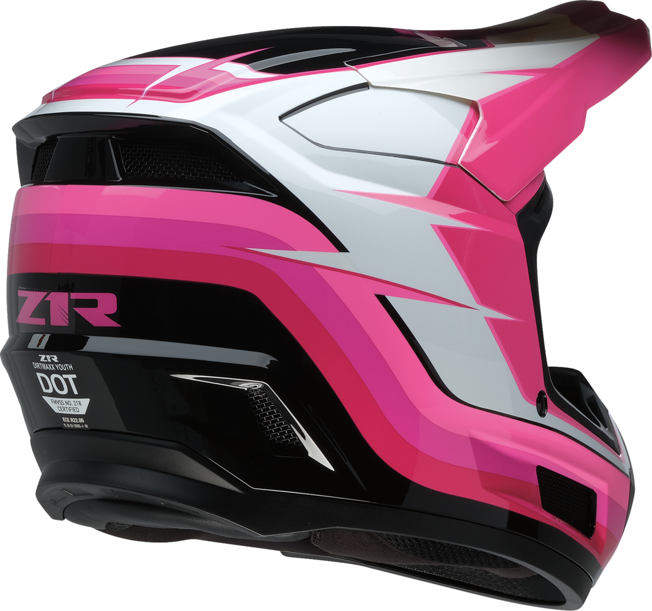 Z1R Youth Dirt Maxx Vortex Pink/White Helmet (Part Number 0111-1885)
