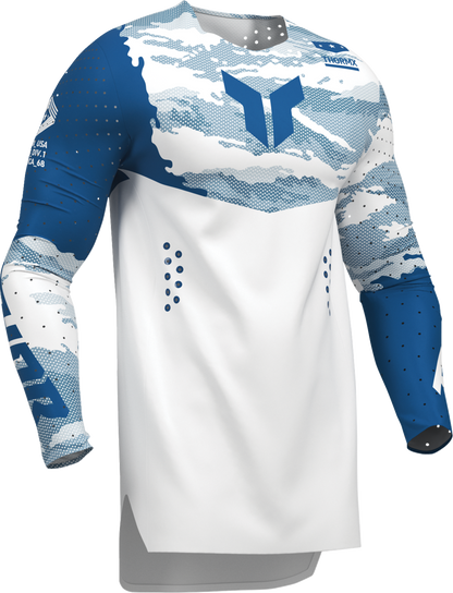 THOR Sportmode Recon LE Jersey – White/Blue, Size Large – Part Number 2910-9079