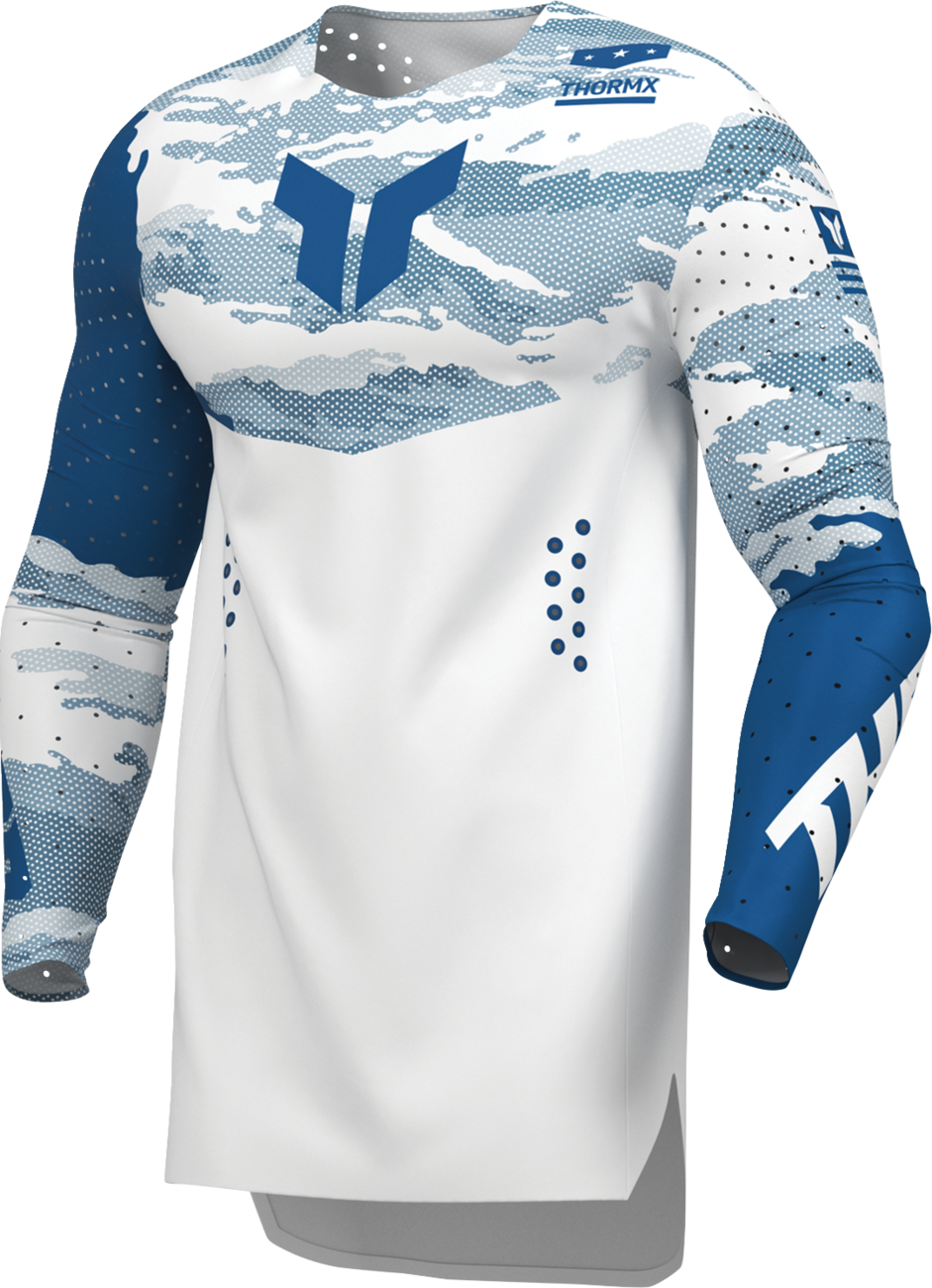 THOR Sportmode Recon LE Jersey – White/Blue, Size Large – Part Number 2910-9079