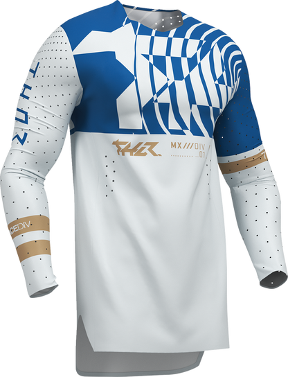 THOR Sportmode Mind Control Jersey Large - Light Gray/Blue - Part Number 2910-8769