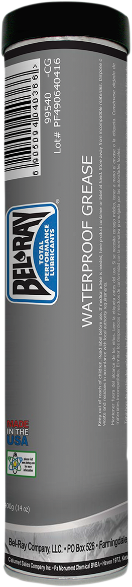 BEL-RAY Waterproof Grease 14 oz. Cartridge Part #301293150235 for Bearings and Bushings