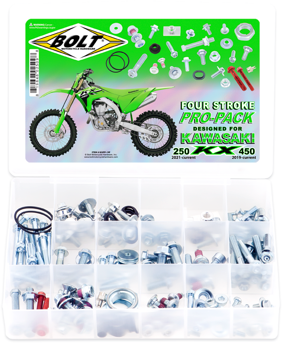 BOLT Propack Kawasaki 4-Stroke and 2-Stroke Motorcycle Repair Kit KXPP-19F