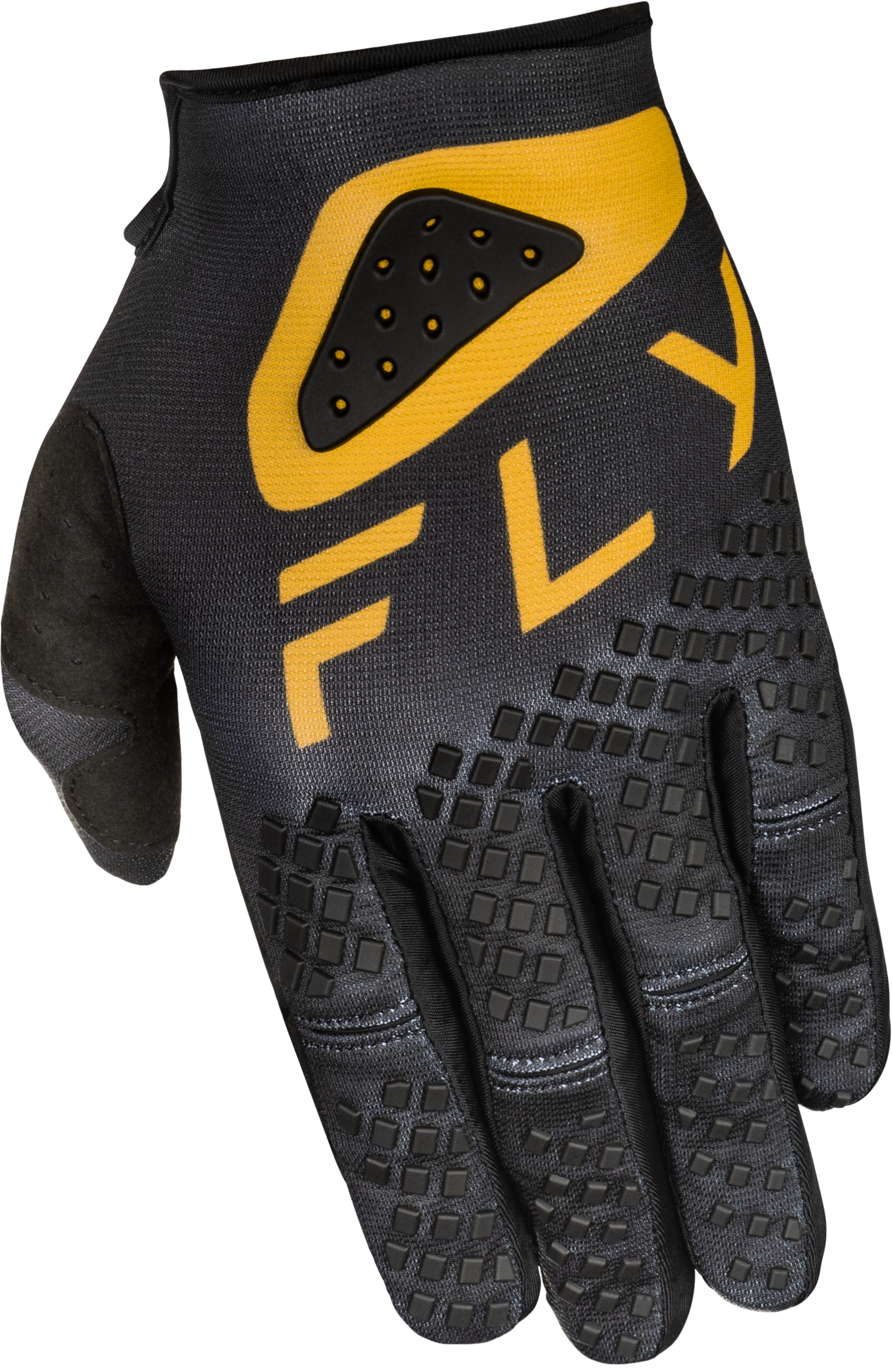Fly Racing Kinetic Center Gloves Black/Gold - Part Number 378-5103X