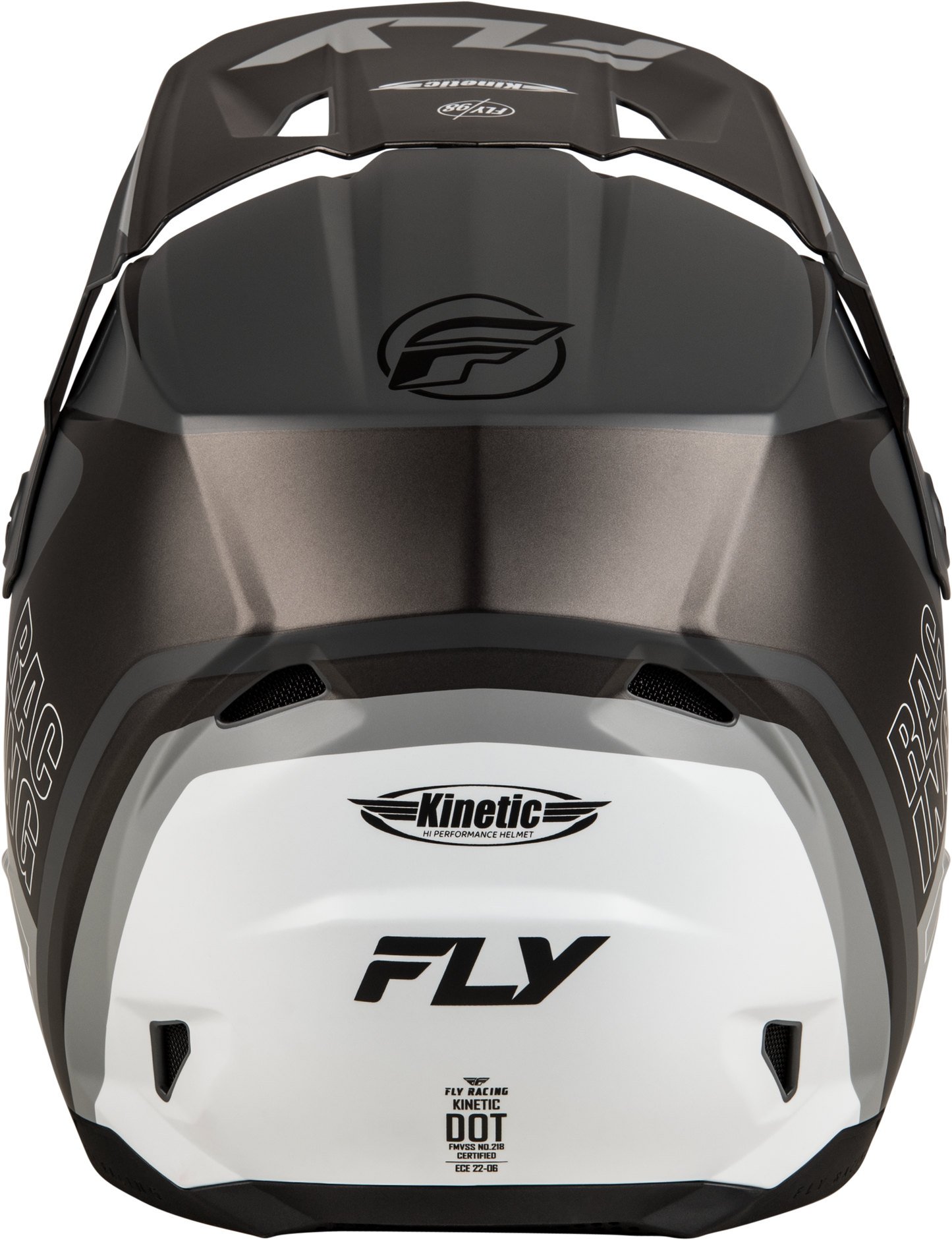 Fly Racing Adult Kinetic Rally Grey/Black/White Offroad Helmet SM