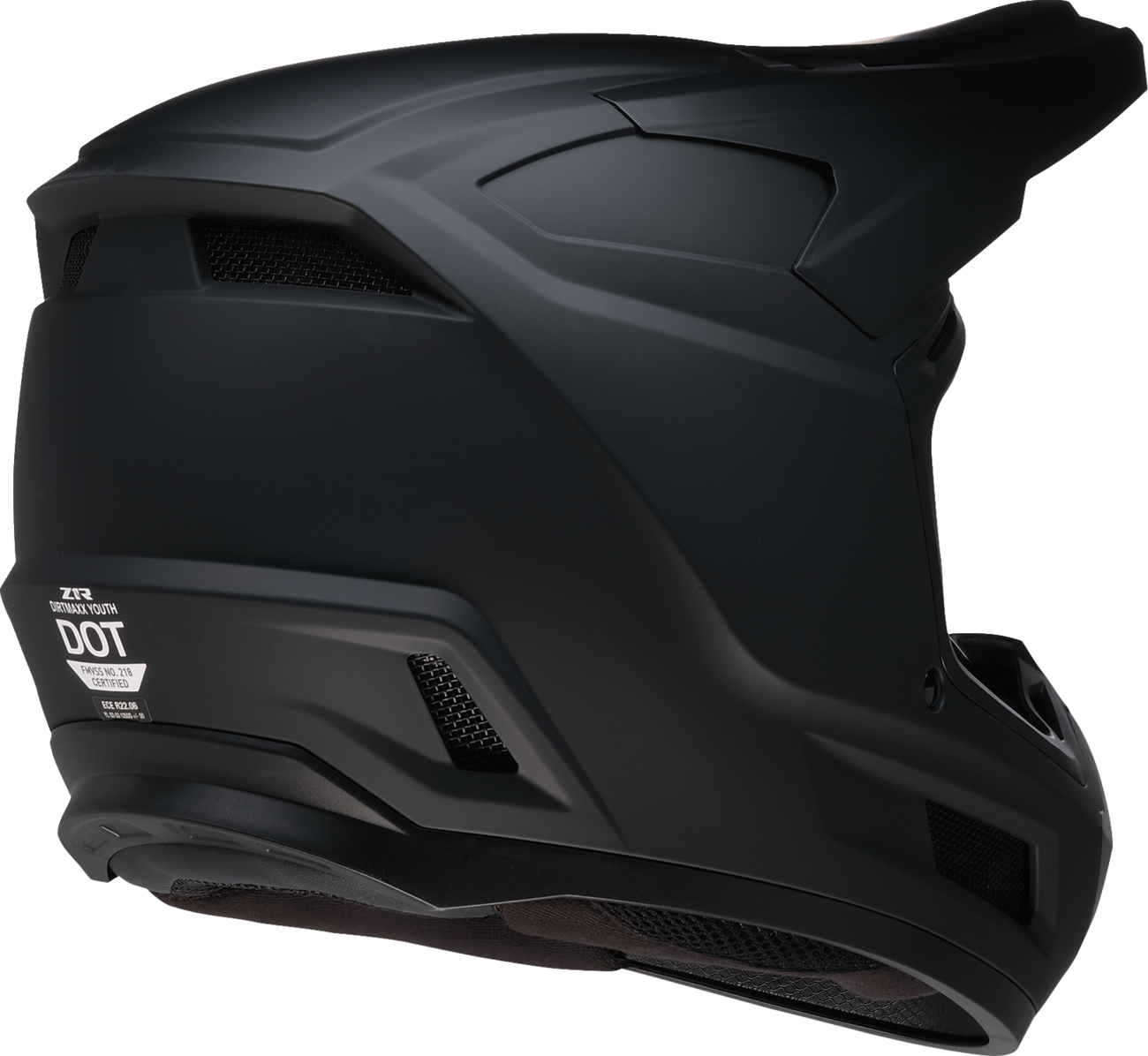 Z1R Youth Dirt Maxx Helmet - Solid Matte Black, Medium (Part No. 0111-1873)