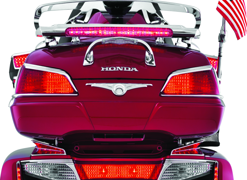 Kuryakyn LED Lighted Trunk Lid Handle for Honda GL1800 Gold Wing (2001-2005) - Chrome with Clear Lens and Red LEDs