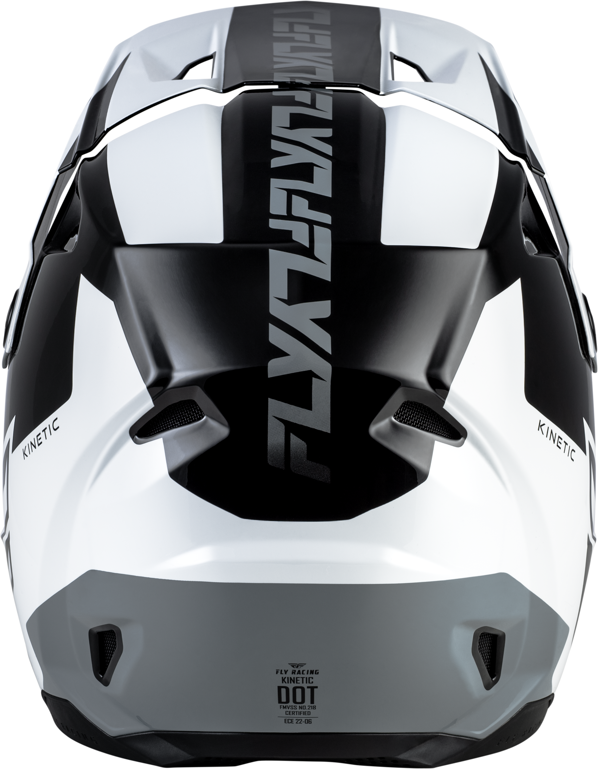 FLY Racing Kinetic Crest Helmet Black/White/Grey - Size Large