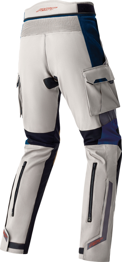 RST Ps Adventure D3O Pants Silver/Blue Textile XL – Versatile Motorcycle Riding Trousers with CE AA Certification