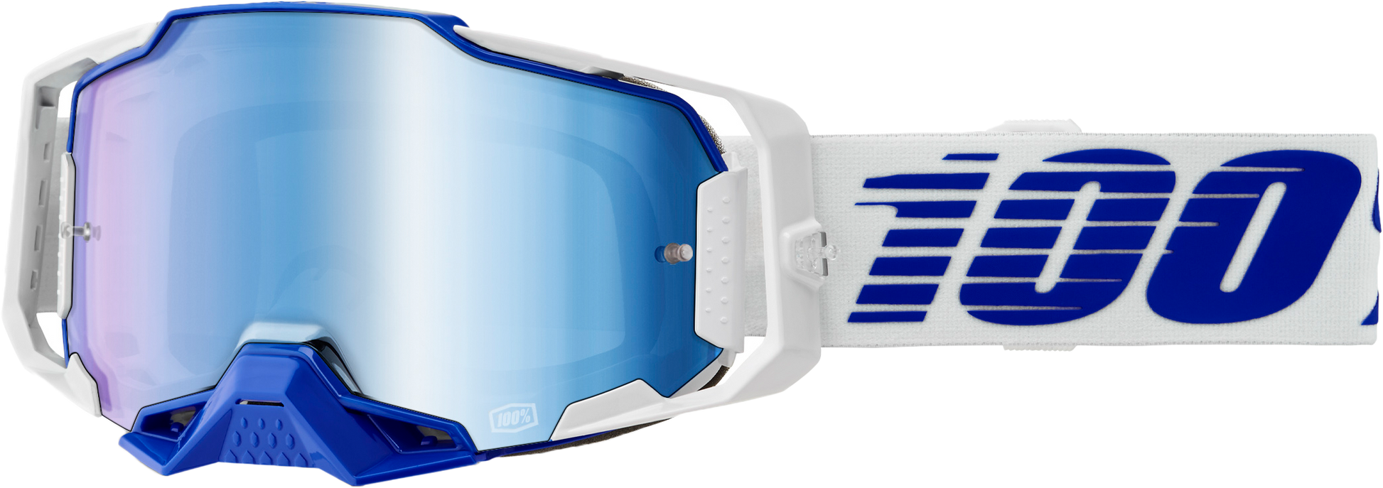 100 Percent Armega Goggle with Blue Mirror Lens - Impact-Resistant, Fog-Free MX Eye Protection