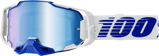 100 Percent Armega Goggle with Blue Mirror Lens - Impact-Resistant, Fog-Free MX Eye Protection