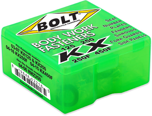 BOLT Full Plastic Fastener Kit for Kawasaki KX250F and KX450F (Part Number KAW-1200024)