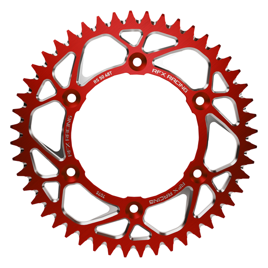 RFX Aluminum Rear Sprocket 44 Teeth for KTM, Husqvarna, and GasGas - Red Finish