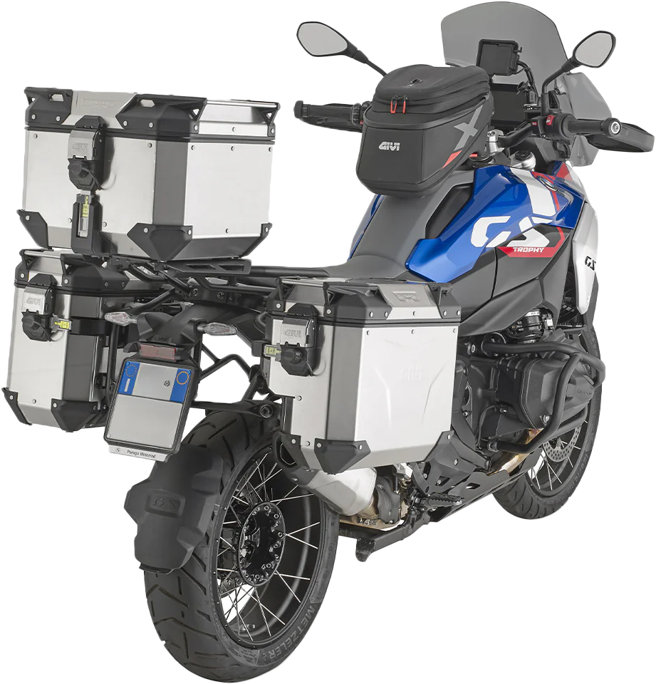 GIVI Outback Evo Smart Top Case 42L Silver - Secure Modular Motorcycle Storage with Monokey System