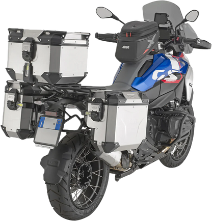 GIVI Outback Evo Smart Top Case 42L Silver - Secure Modular Motorcycle Storage with Monokey System