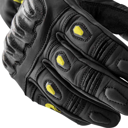 RST S1 Leather Gloves Black and Fluorescent Yellow - Small