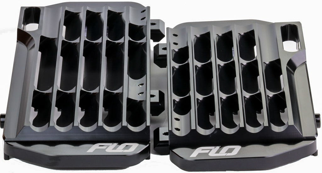 FLO Motorsports High Flow Radiator Braces for Honda CRF Models - Black, Part Number FLO755BLK