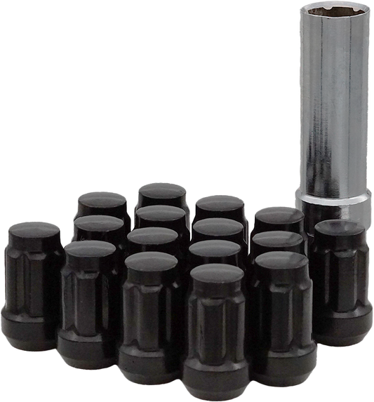 Sedona DFC-54125B 16-Pack 12mm x 1.25 Tapered Splined Lug Nuts in Black
