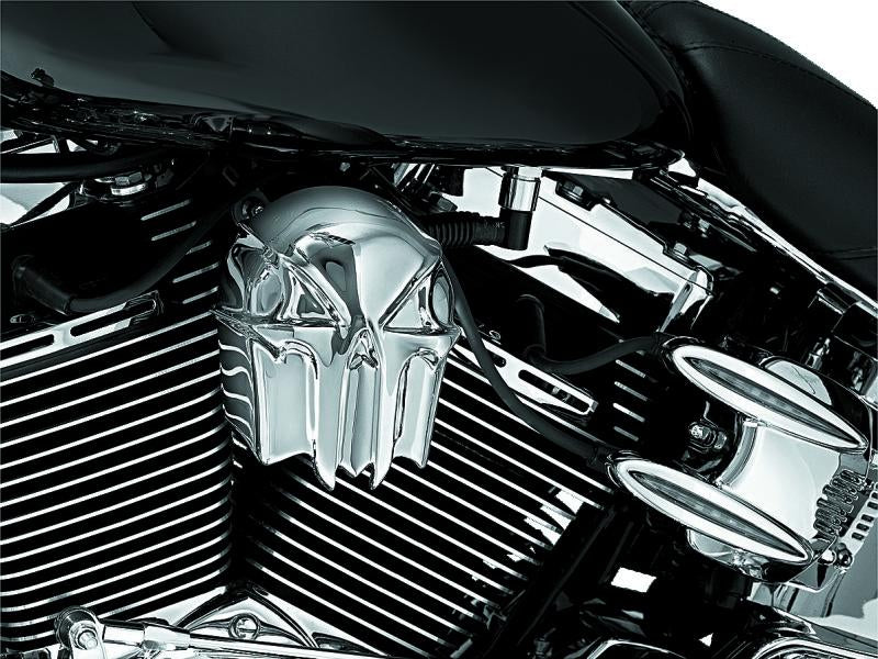 Kuryakyn Skull Horn Cover Chrome - Part Number KUR7718 for Harley-Davidson