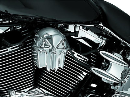 Kuryakyn Skull Horn Cover Chrome - Part Number KUR7718 for Harley-Davidson