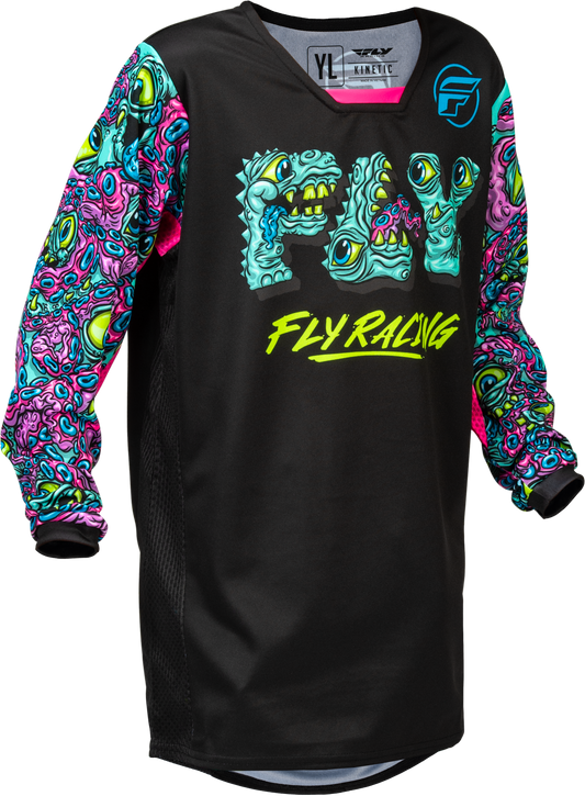 FLY RACING YOUTH KINETIC MUTANT JERSEY BLACK/MULTI YS'YS