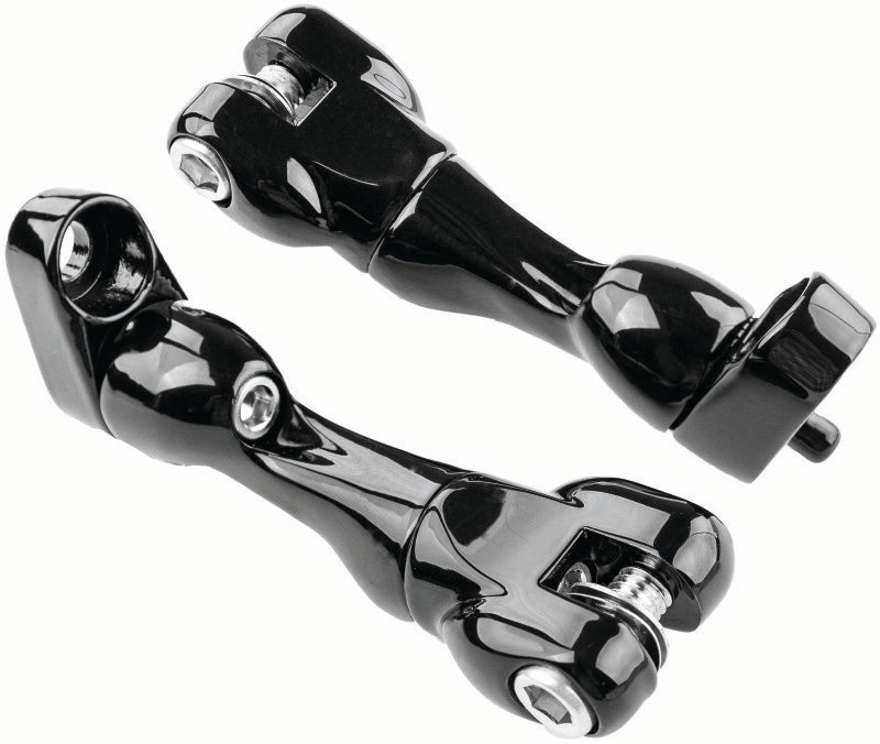 Kuryakyn Adjustable Passenger Peg Mounts for Harley-Davidson Touring and Indian Models - Gloss Black