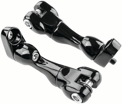 Kuryakyn Adjustable Passenger Peg Mounts for Harley-Davidson Touring and Indian Models - Gloss Black