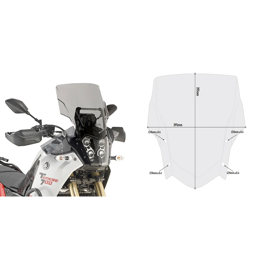 GIVI D2145S Smoke Windshield for Yamaha Motorcycles – Enhanced Wind Protection and Style