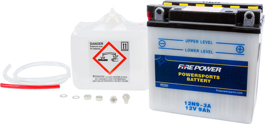 Fire Power 12N9-3A 12V Battery with Acid – High Cold Cranking Amps and Long Shelf Life
