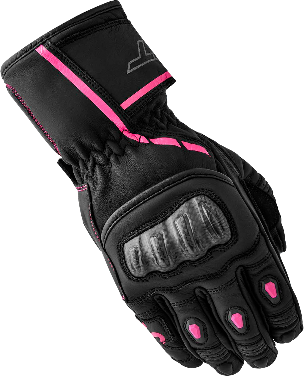 RST Women’s S1 Leather Glove Black and Pink, Large - Part Number 103653PNK-08