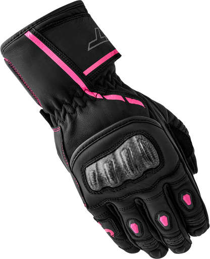 RST Women’s S1 Leather Glove Black and Pink, Large - Part Number 103653PNK-08