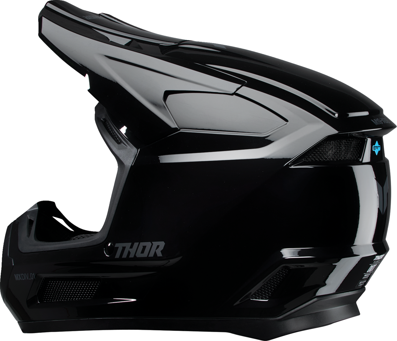 THOR Youth Fleet Helmet Blackout Large 0111-1755 – Durable Gloss Black Youth Helmet with Impact Protection and Ventilation